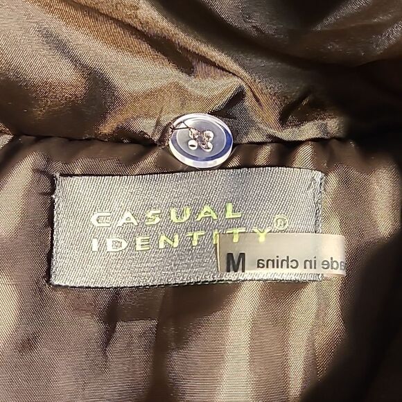 Casual identity  sz M brown zip front drawstring waist vest - Picture 5 of 7